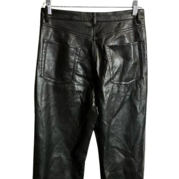 NWT Aritzia Wilfred The Melina Vegan Leather Pants in Black Sz 8, 34" inseam - Picture 5 of 9